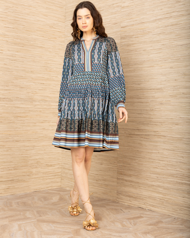 Hale Bob - Teal Printed Dress