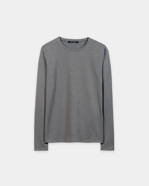 Luisa Cerano - Heather Grey Lurex Long Sleeved Top