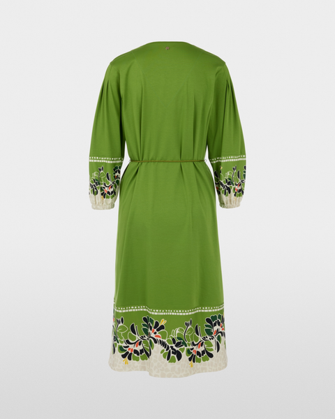 Marc Cain - Green Belted Dress with Floral Print