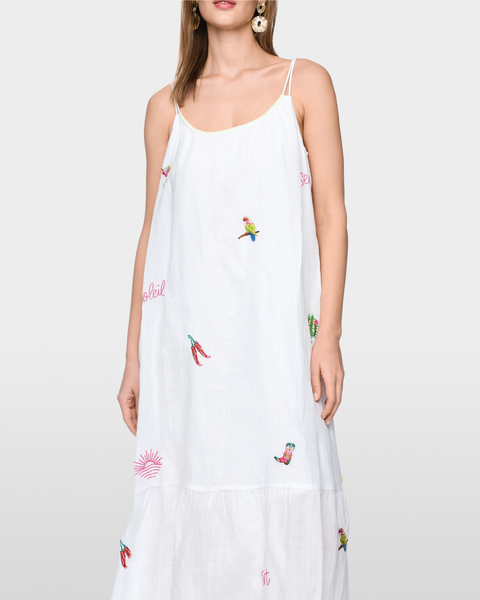 Marc Cain - Sleeveless Embroidered Maxi Dress