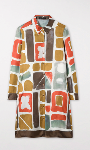 Luisa Cerano - Shirt Dress with Ethnic Print 798495-3626