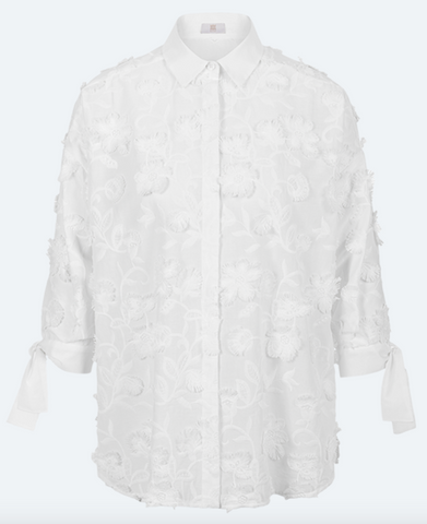 RIANI - White 3D Floral Blouse 445810-4253