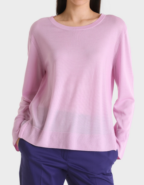 Marc Cain - Lilac Crew Knit with Frill Detail WC 41.21 M73