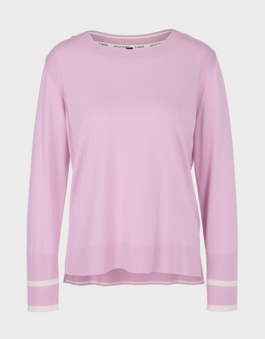 Marc Cain - Lilac Sweater with Stripe Detail Sleeve WS 41.12 M80