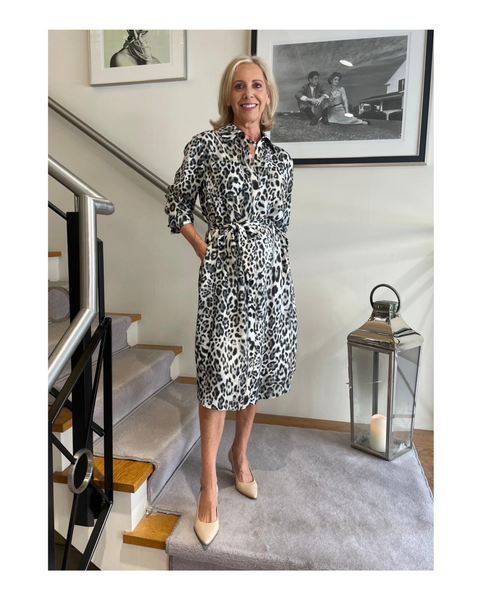 RIANI - Leopard Print Shirt Dress