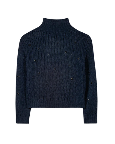 Luisa Cerano - Navy Sweater with Gems